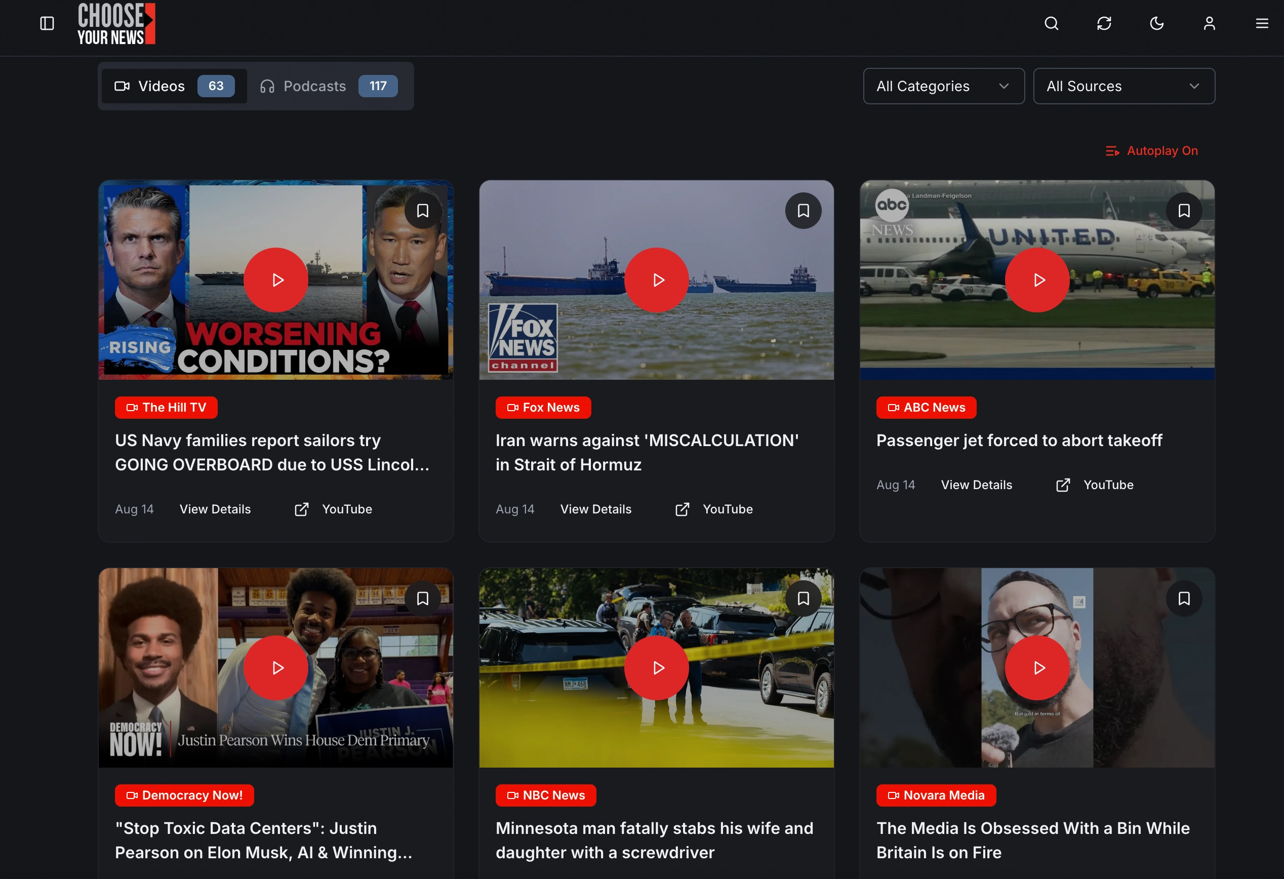 choose your news video feed